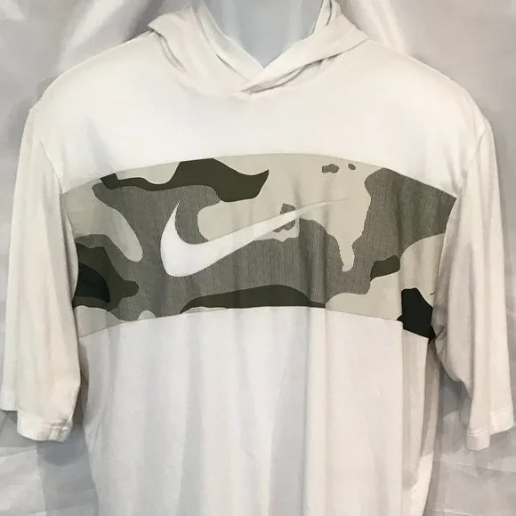 Nike Camo Short Sleeve Athletic Sport Hoodie Shirt - Picture 2 of 4